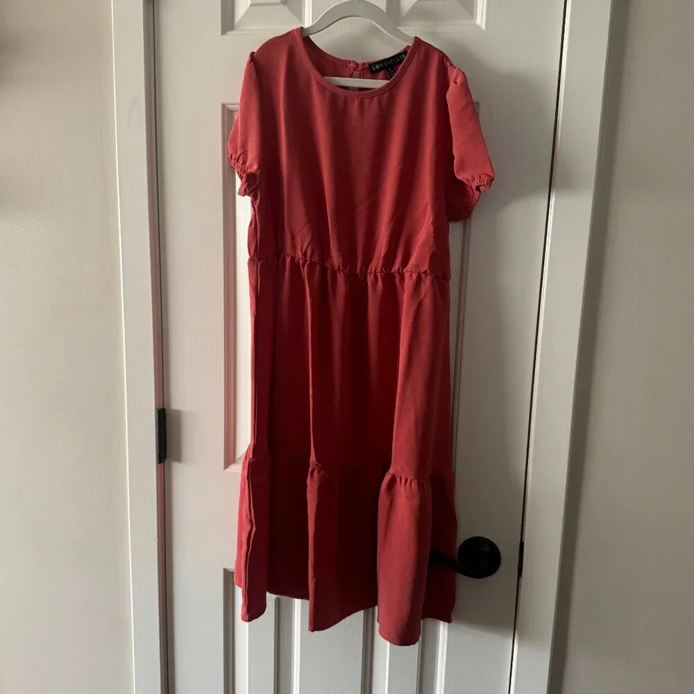 NWOT Love Ellie Girls Salmon Dress Size L 12/14